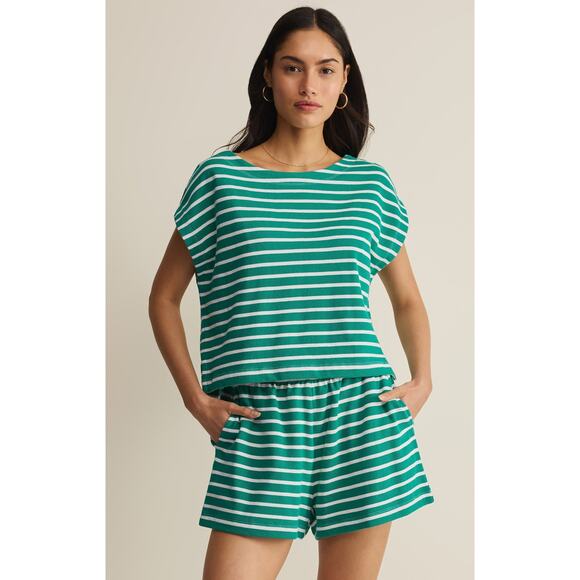 Z Supply Tops - Z Supply Tilly Striped Top - Rainforest NWT SIZE XS S M